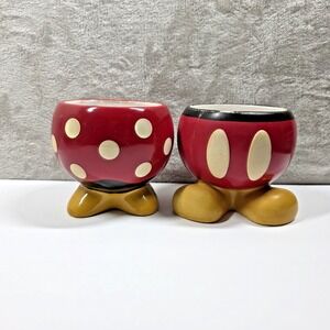Disney Mickey & Minnie Planters Set Of 2 Ceramic Lot